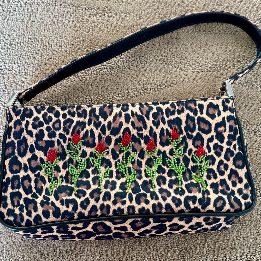 🌹Isabella Fiore Beaded Leopard Print Handbag - Great Condition 🌹